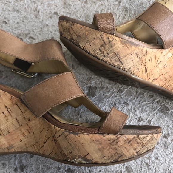 Nine West Entireo Faux Leather Sandal Wedges - Picture 6 of 7